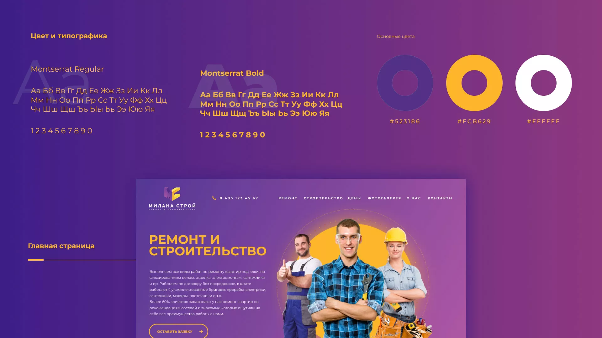 Разработка сайта строительной компании «Милана-Строй» в Протвино