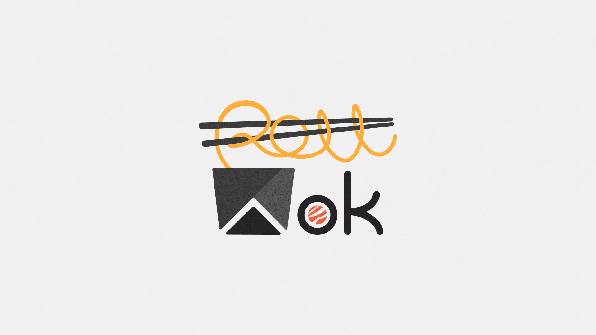 Разработка логотипа суши-бара «Roll Wok Club» в Протвино